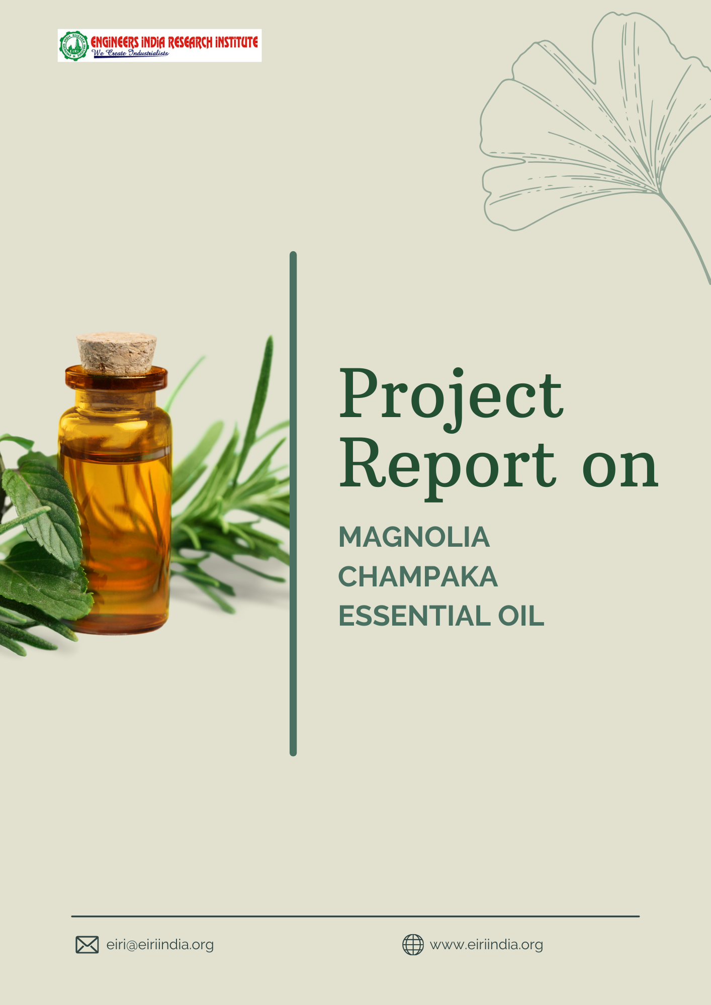 Project Report on MAGNOLIA CHAMPAKA ESSENTIAL OIL (Processing Cap: 2 TPD)